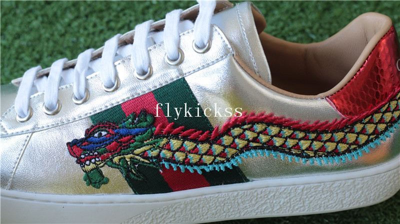 GC Ace Embroidered Sneaker Dragon Silver